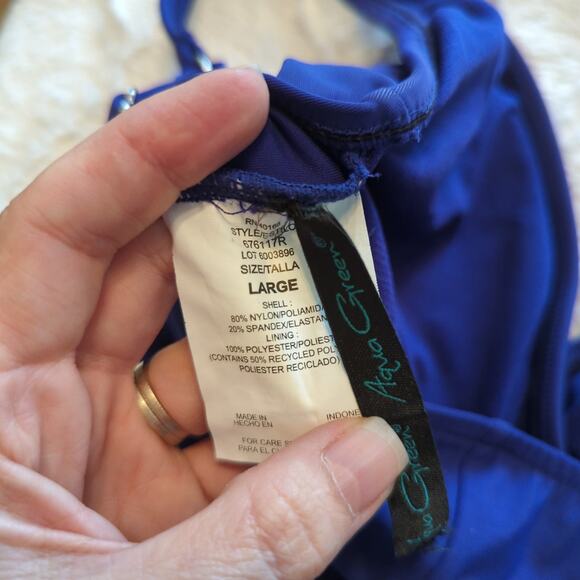 Aqua Green Swimsuit, One Piece, L - Picture 6 of 7